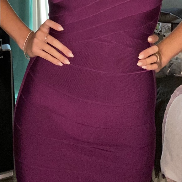 Herve Leger Royal Purple Iconic Body Con Dress - Picture 5 of 15